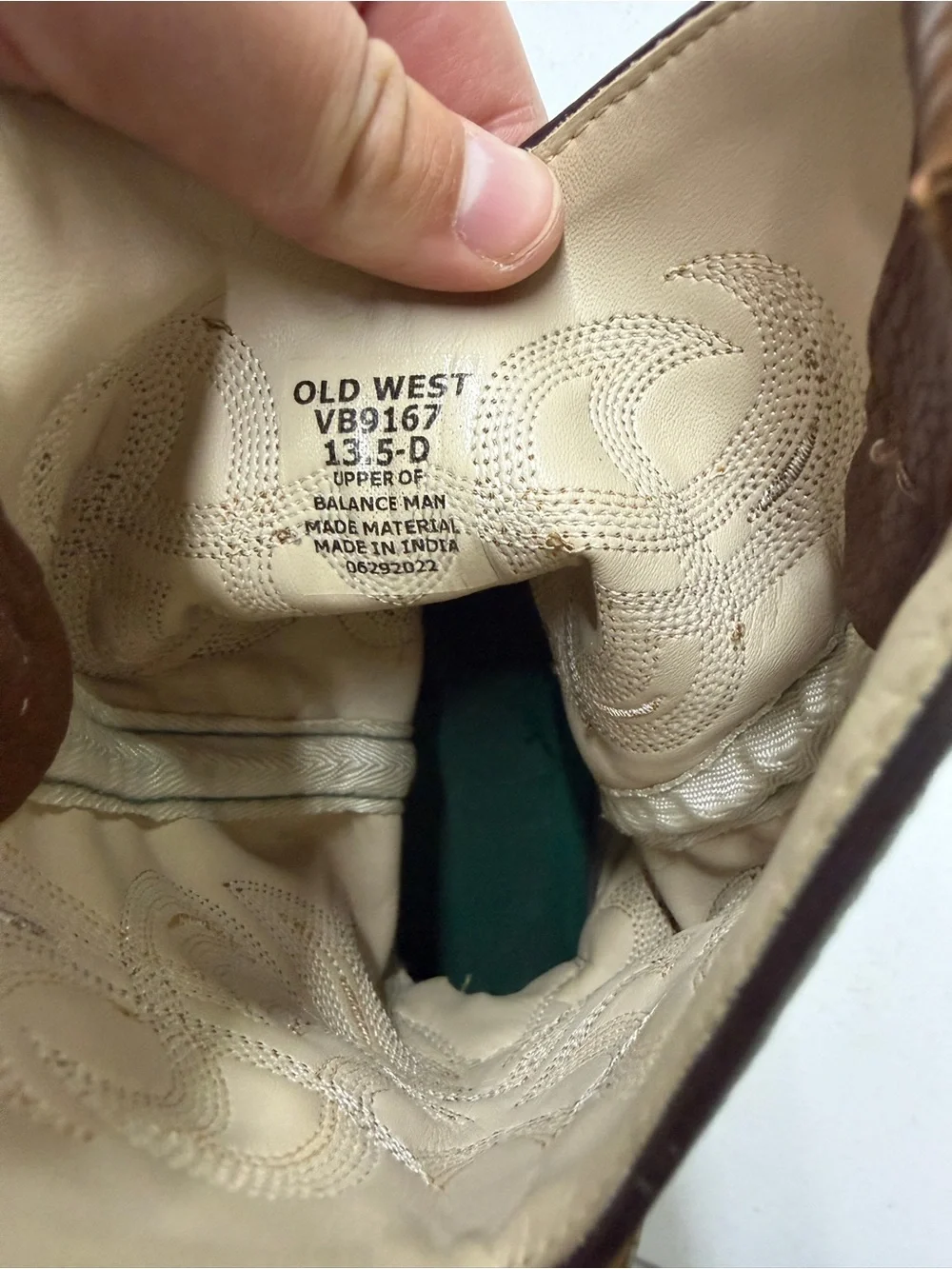 Old West Kids Brown Turquoise Leather Cowboy Boots Little Kid 13.5 D